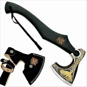 Hache de Bûcheron Artisanale en Acier Carbone Forgé sur Mesure avec Manche en Bois de Frêne pour le Camping, la Survie et le Travail du Bois - Product Image 6