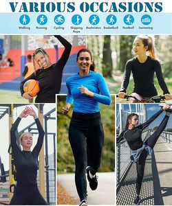 Maillots de compression personnalisés pour femmes – Tenue de sport et yoga en tissu Spandex anti-transparence, ajustés, de haute qualité, modernes, à manches longues et élastiques - Product Image 6