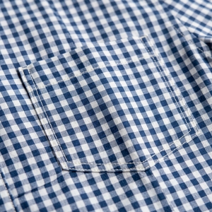 <b>Men's</b> Gingham <b>Check</b> <b>Short</b> <b>Sleeve</b> <b>Shirt</b> Classic Woven <b>Check</b> Casual <b>Shirt</b> OEM ODM Wholesale Factory Custom Logo - Product Image 5
