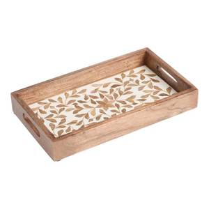 Plateau de service en bois classique ROYAL HERITAGE, élégant plateau décoratif en bois de chêne, design durable, pièce maîtresse - Product Image 4