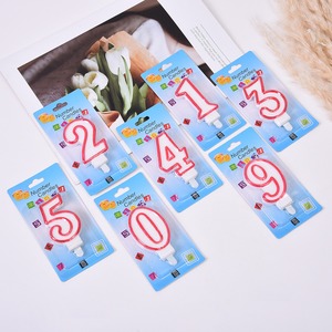 Velas Numéricas Clásicas TOOWIN con Borde Rojo, Sin Humo, con Base, para el Primer Cumpleaños de Niños, Decoraciones para Pasteles de Celebración - Product Image 1