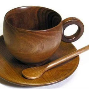 ถ้วยไม้อะคาเซียทำด้วยมือหรูหราแก้วชากาแฟถ้วยบนโต๊ะอาหารเป็นมิตรกับสิ่งแวดล้อม - Product Image 5