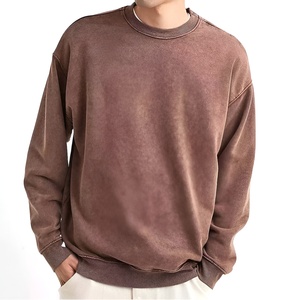 Sudadera personalizada vintage de cuello redondo, sudaderas lisas de cuello redondo para hombre, sudadera con efecto lavado ácido, transpirable, precio al por mayor, OEM - Product Image 1