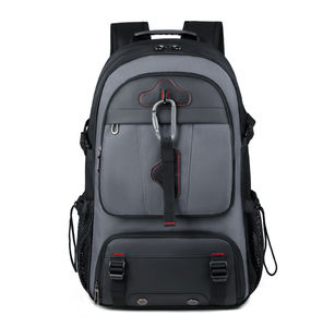 Grey Outdoor Travel Laptop <b>Backpack</b> Water Resistant Carabiner Bag - Product Image 1