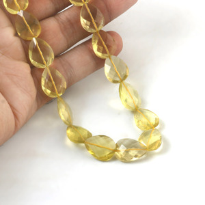 Meilleure Vente : Perles de Quartz Citron Naturel Facettées en Poire Briolette 15x16mm, Quartz Jaune, Pierre de Naissance de Novembre, pour la Fabrication de Bijoux, Vente en Gros - Product Image 3