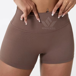 Women's High Waist <b>Seamless</b> Breathable Yoga <b>Shorts</b> Four Way Stretch Spandex Polyester Elastic Waist <b>Gym</b> Workout Fitness - Product Image 6