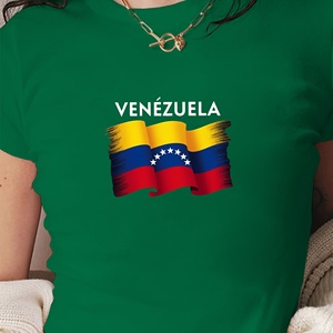 Camiseta corta moda mujer bandera VENEZUELA - Product Image 1