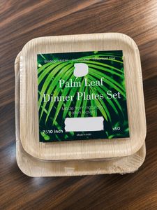 Nouvelles assiettes carrées compostables pour la restauration professionnelle et les fêtes, lot de 10+8 pouces pour restaurants élégants et fast-foods - Product Image 1