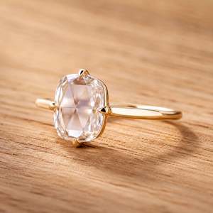 Bague de fiançailles solitaire en or massif 10K 14K 18K avec diamant de laboratoire taille coussin rose, couleur DEF, clarté VS VVS, certifié IGI - Product Image 3