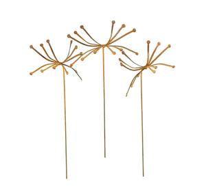 Ensemble de piquets de jardin ondulés en métal avec sommets sphériques, sculpture extérieure contemporaine pour aménagement paysager moderne - Product Image 3