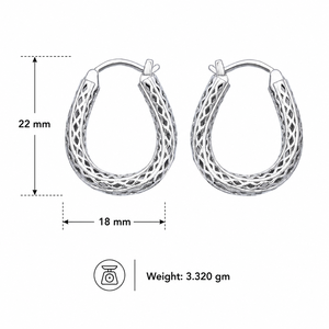 WOMEN 18X22MM HOOP <b>EARRINGS</b> BOHEMIAN 925 STERLING SILVER PLATED HANDCRAFTED JEWELRY GIFT FOR ANNIVERSARY SPECIAL OCCASIONS - Product Image 5