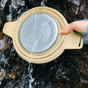 New Outdoor Camping Folding Pot Silicone Hiking Pot Portable Picnic Set Stainless Steel Camping <b>Cookware</b> - Product Image 3
