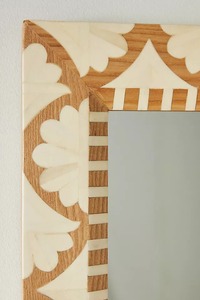 Miroir mural léger en os incrusté de couleur ivoire, fait main, écologique, style design industriel, pour usage au bureau, prix économique - Product Image 3