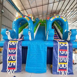 Tobogán acuático inflable Vietnam Thuy Linh de fácil instalación para parques de atracciones, eventos al aire libre, festivales, de PVC. Garantiza la seguridad en el transporte. - Product Image 2