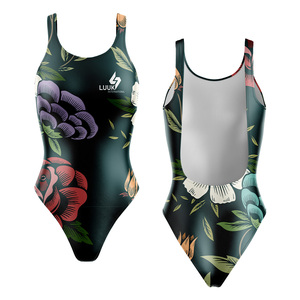 Traje de Baño de Una Pieza Ecológico para Mujer, Spandex/Poliéster, Cuello Redondo, Diseño sin Costuras, Secado Rápido, Impresión por Transferencia de Calor, Talla Grande - Product Image 1