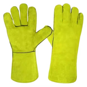 Premium Quality Cowhide Split Leather Safety <b>Gloves</b> Reflective Industrial Hand Protection with Heat Spark Resistance - Product Image 5
