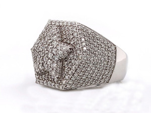 <b>Iced</b> Out Round Cut Hip Hop Style Cluster Engagement <b>Ring</b> 925 Sterling Silver Men's Anniversary, Engagement or Wedding Gift - Product Image 3
