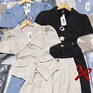 Ensemble deux pièces d'été décontracté pour femme, en coton uni, élégant, lavable, confortable, sans col, long et tendance - Product Image 2