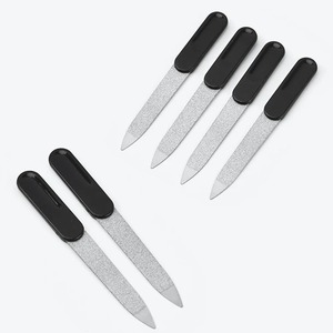 Lima de uñas desechable de cristal de 9 cm x 1 cm con mango negro, doble cara, lavable, grano 100, herramienta para el cuidado de las uñas - Product Image 3