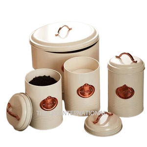 New Arrival Luxury Fancy Home Decor Stylish Designer Metal <b>Glass</b> Fancy Canister With Decorative Flower & Marble Lid Supplies - Product Image 3