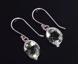 Venta al por Mayor de Pendientes de Plata de Ley 925 100% Pura con Gancho, Gema de Amatista Verde, Joyería Fina, Proveedor y Fabricante Indio - Product Image 4
