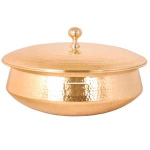 Cazuela de Madera de Lujo con Tapa Cónica de Cerámica, Detalles en Dorado, Elegante Caja para Roti y Chapati, Olla Marroquí Premium para Servir - Product Image 5