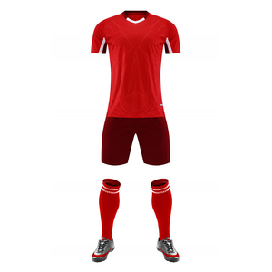 Ensemble de maillots de football personnalisés pour hommes, col en V, manches courtes, évacuation de l'humidité, respirant, séchage rapide, kit uniforme, taille adulte, ODM OEM - Product Image 1