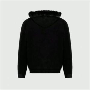 Sweat à capuche épais en molleton et mélange de coton pour homme, coupe décontractée avec épaules tombantes, style streetwear, personnalisable avec broderie, fermeture éclair, collection automne - Product Image 2