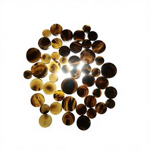 Botones de Cuerno Ecológicos Marrones con Diseño Cuadrado y Redondo, Adornados con Cuentas, Base Plana, Color Marrón Claro, Colores Personalizables, para Prendas Promocionales - Product Image 3