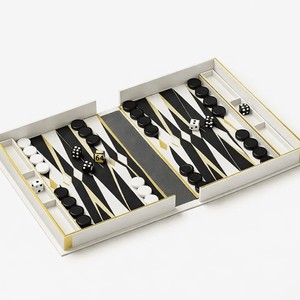 Customized Printed Premium Quality PU Leather Foldable <b>Backgammon</b> Set Travel <b>Backgammon</b> <b>Board</b> Encased Game Set - Product Image 2