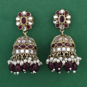 ซื้อต่างหูทองเหลืองชุบทองคุณภาพส่งออก งานแฮนด์เมด รุ่นคลาสสิกสำหรับผู้หญิง รุ่นเมห์นดี หมายเลข 110352 สำหรับวันครบรอบ - Product Image 3
