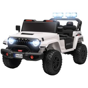 Auto Elettrica a 2 Posti 24V per Bambini 3-8 Anni, Bianca con 4 Motori, Telecomando e Sospensioni a Molla - Product Image 1