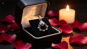 Art Palace Silver Plated Onyx Solitaire Pendant Vintage Style Unisex Jewelry Charm Bezel Setting Fashion Pendants - Product Image 3