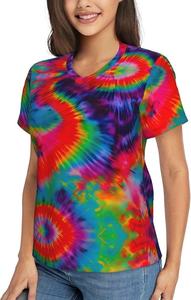 Tie Dye Print Camiseta de manga corta para mujer - Product Image 3