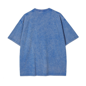 Camiseta con efecto acid wash 100% algodón, oversize, tallas grandes, con estampado gráfico, camisetas para hombre con logo impreso, camiseta vintage para hombre, ropa al por mayor. - Product Image 5