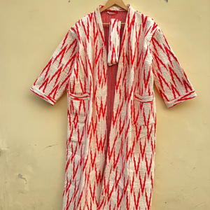 Bata de Kimono con Estampado Digital de Dibujos Animados para Mujer, 100% Algodón, Suave y Transpirable, Camisón de Verano Hecho a Mano, Cuello en V, Cintura Elástica, Talla Completa - Product Image 1
