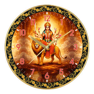 Sherawali Mata Personalized Wall Clock Decor <b>Gift</b> <b>Set</b> for Mother's Day & Christmas - Product Image 1