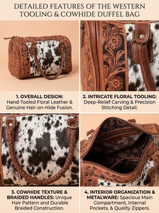 Sac bandoulière en similicuir à motif floral gaufré avec fermeture éclair, doublure en nylon, léger, idéal pour les voyages quotidiens - Product Image 3