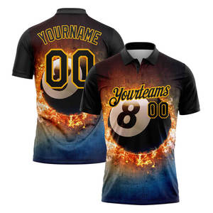 Camiseta Polo al por Mayor con Logotipo Personalizado, Tela 100% Poliéster, Uniforme de Equipo, Impresión por Sublimación, Camisetas Polo de Billar - Product Image 1