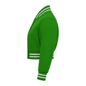 Custom Winter Luxury Women's Cropped College Jacket Chenille Embroidery Letterman <b>Wool</b> <b>Quilted</b> Varsity Stylish Knitted - Product Image 6