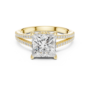 Anillos de Boda de Moda con Diseño de Espiga, Oro Sólido de 14K, Diamante Cultivado en Laboratorio con Corte Princesa de 2.5 CT, Certificado IGI, Regalo de Compromiso o Aniversario - Product Image 1