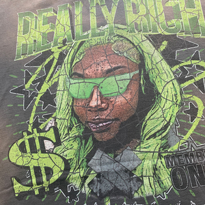 T-shirts pour hommes en molleton 100% coton, coupe oversize et carrée, ourlet brut, effet vintage délavé à l'acide et vieilli, style streetwear personnalisé - Product Image 4