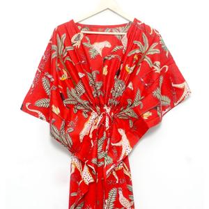 Nouvelle arrivée : robe kaftan en coton pour femmes grandes tailles, style vintage imprimé, manches courtes et légères, tenue de plage estivale, coupe ample. - Product Image 5
