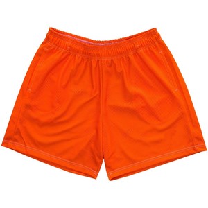 Pantalones cortos de malla de secado rápido para hombre, color naranja, con cintura elástica y bolsillos, estilo deportivo informal - Product Image 1