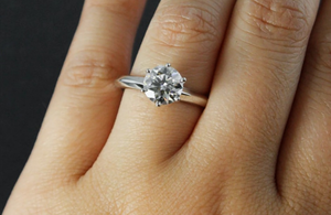 <b>925</b> Sterling <b>Silver</b> Round Shape Lab Grown Diamond <b>Ring</b> Gift For Her Anniversary , Wedding & Party - Product Image 5