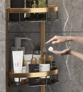 Étagère d'angle triangulaire moderne en métal OEM/ODM, sans perçage, murale, réglable, étanche, pour salle de bain et cuisine - Product Image 4