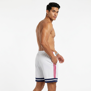 <b>Men's</b> Solid Color Quick Dry Sport <b>Shorts</b> Mid Waist Elastic Waist With Gray Navy Blue <b>Pink</b> - Product Image 4