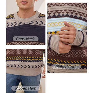 Suéter de Punto para Hombre, Cuello Redondo, Tacto Suave, Corte Ajustado, Estilo Informal, Cálido y Elegante para Otoño e Invierno - Product Image 5