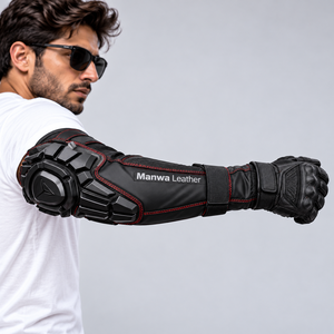 Protections de coudes pour moto en cuir Manwa, coque rigide, protection renforcée, fermeture auto-agrippante, prix avantageux, best-seller - Product Image 4