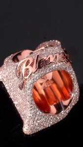 Custom Initial RR Letter <b>Ring</b> <b>925</b> <b>Silver</b> 10K Gold Hip Hop Men's Iced Out Lab Diamond Jewelry Pass Test D Color 3D Initial Bling - Product Image 5